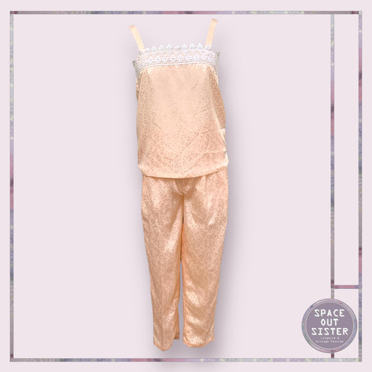 Rare Vintage Peach Satin PJs