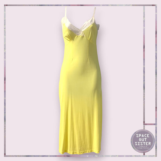 Vintage Yellow Tricot Slip