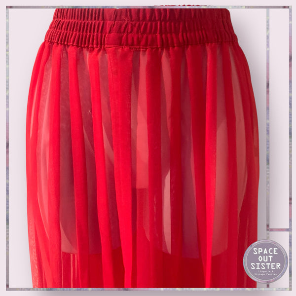 Vintage Pleat Semi Sheer Trousers