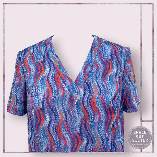 Vintage Blue & Red Top Bust 36"