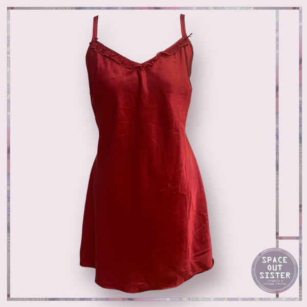 Vintage Frill Red Slip Dress