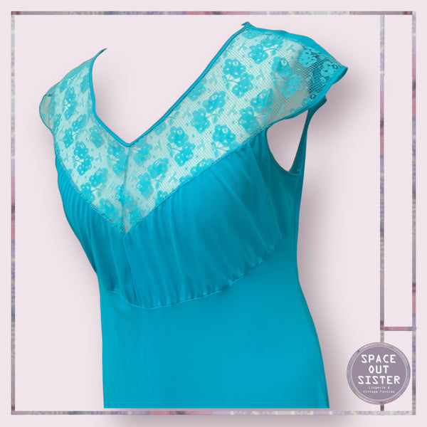 Vintage Turquoise Lace Nightdress