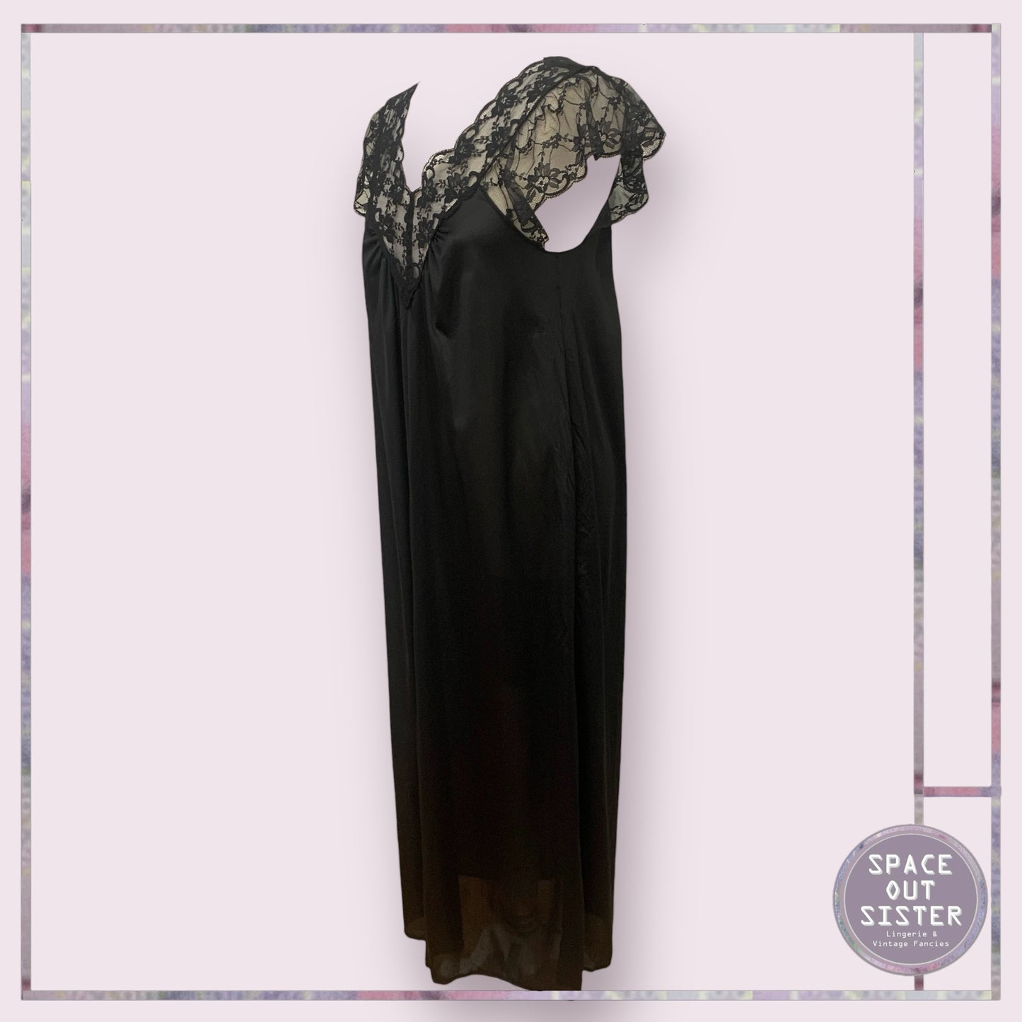 Vintage Lace Black Nightdress