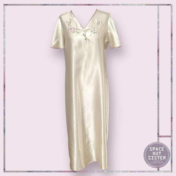 Vintage Satin Floral Nightdress