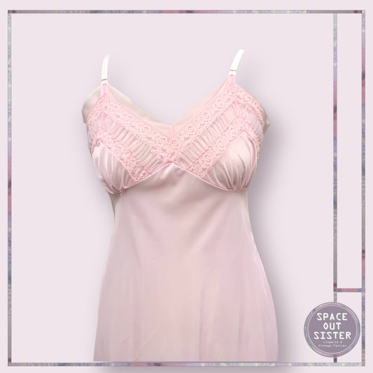 Vintage Pink Accordion Pleat Slip