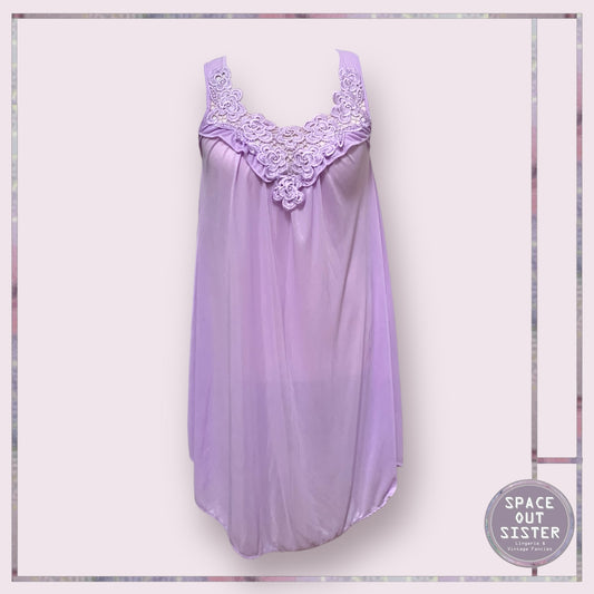 Vintage Purple Guipure Nightdress