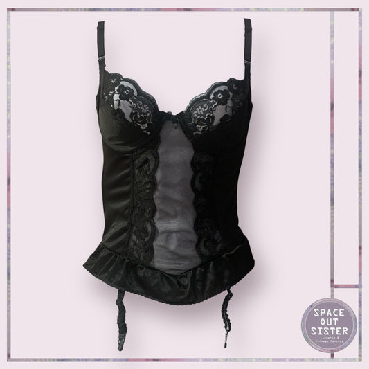 Vintage C&A Black Lace Bustier