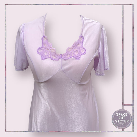Reserved Vintage Lilac Lace Trim Nightdress