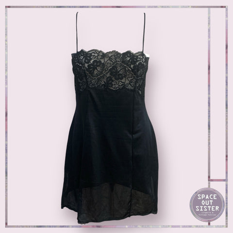 Reserved Vintage Black Mini Slip Dress