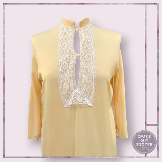 Vintage Buttercream White Lace Nightdress