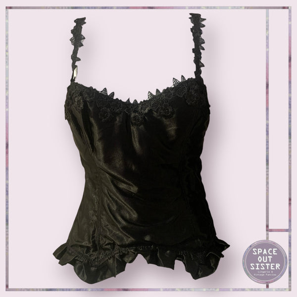 Vintage Black Satin Bustier