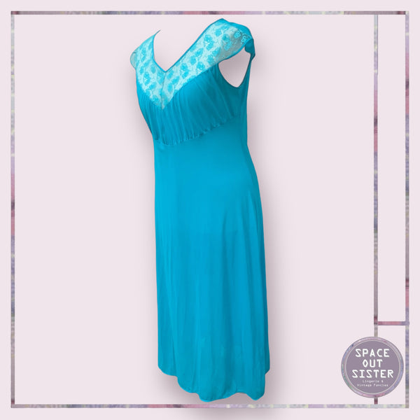 Vintage Turquoise Lace Nightdress