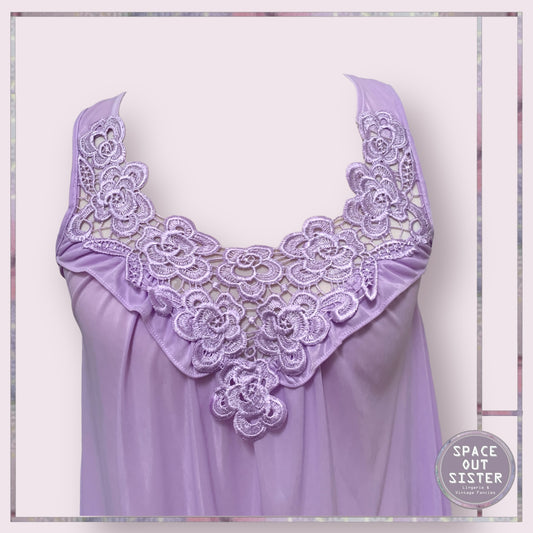 Vintage Purple Guipure Nightdress