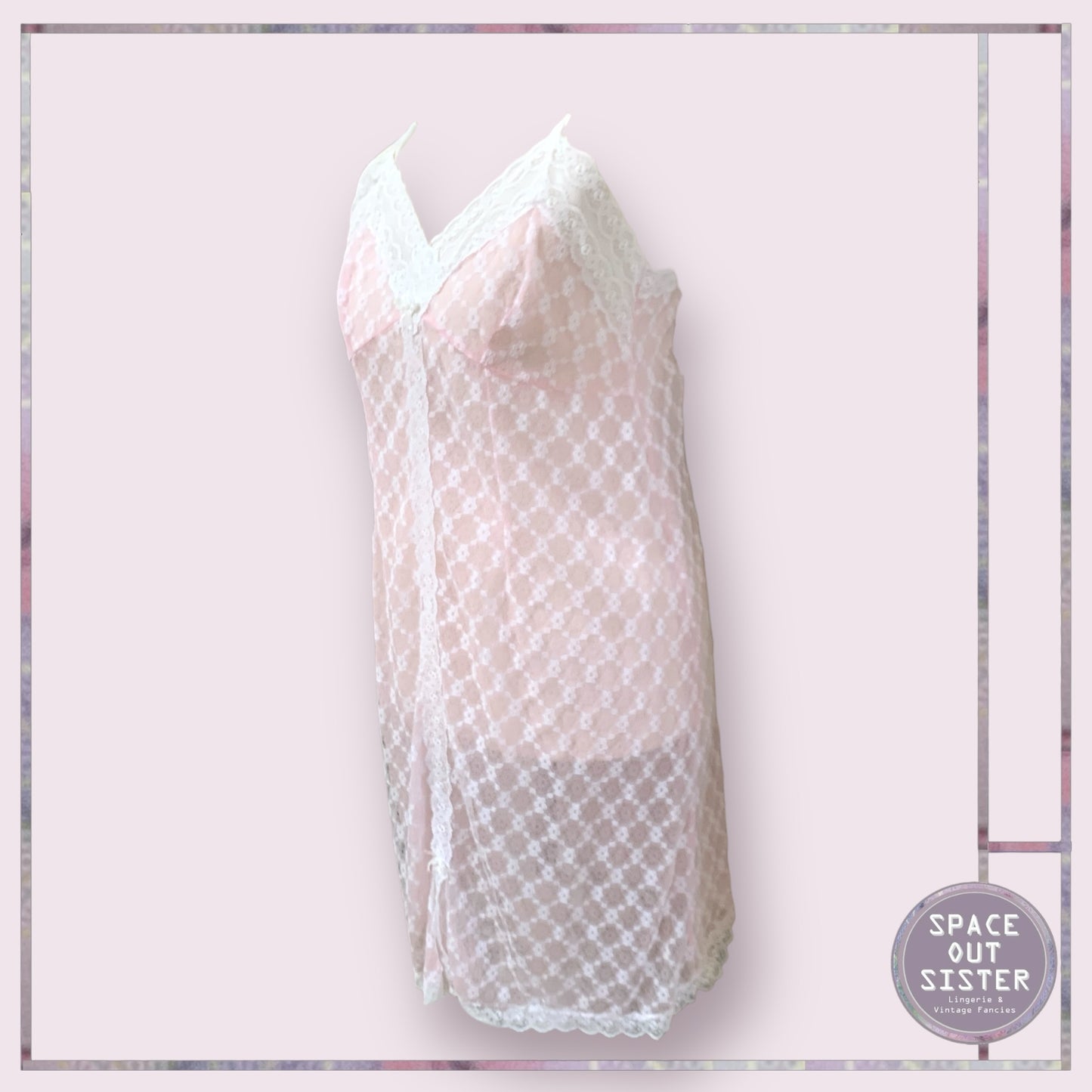 Vintage White Lace Overlay Slip