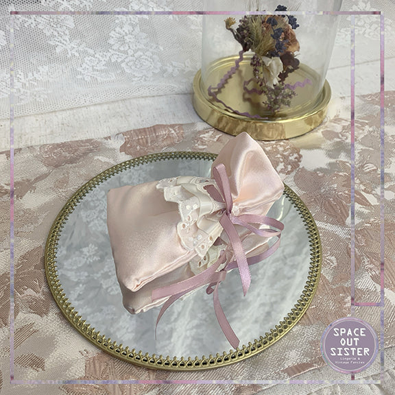 Handmade Satin Lavender Pocket Blush Pink