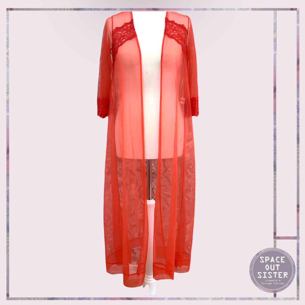 Vintage Sears Sheer Red Robe – Space Out Sister