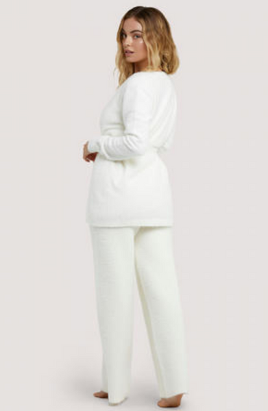 Last Ones! New Wolf & Whistle Lounge Ivory Knitted Rib Cardigan