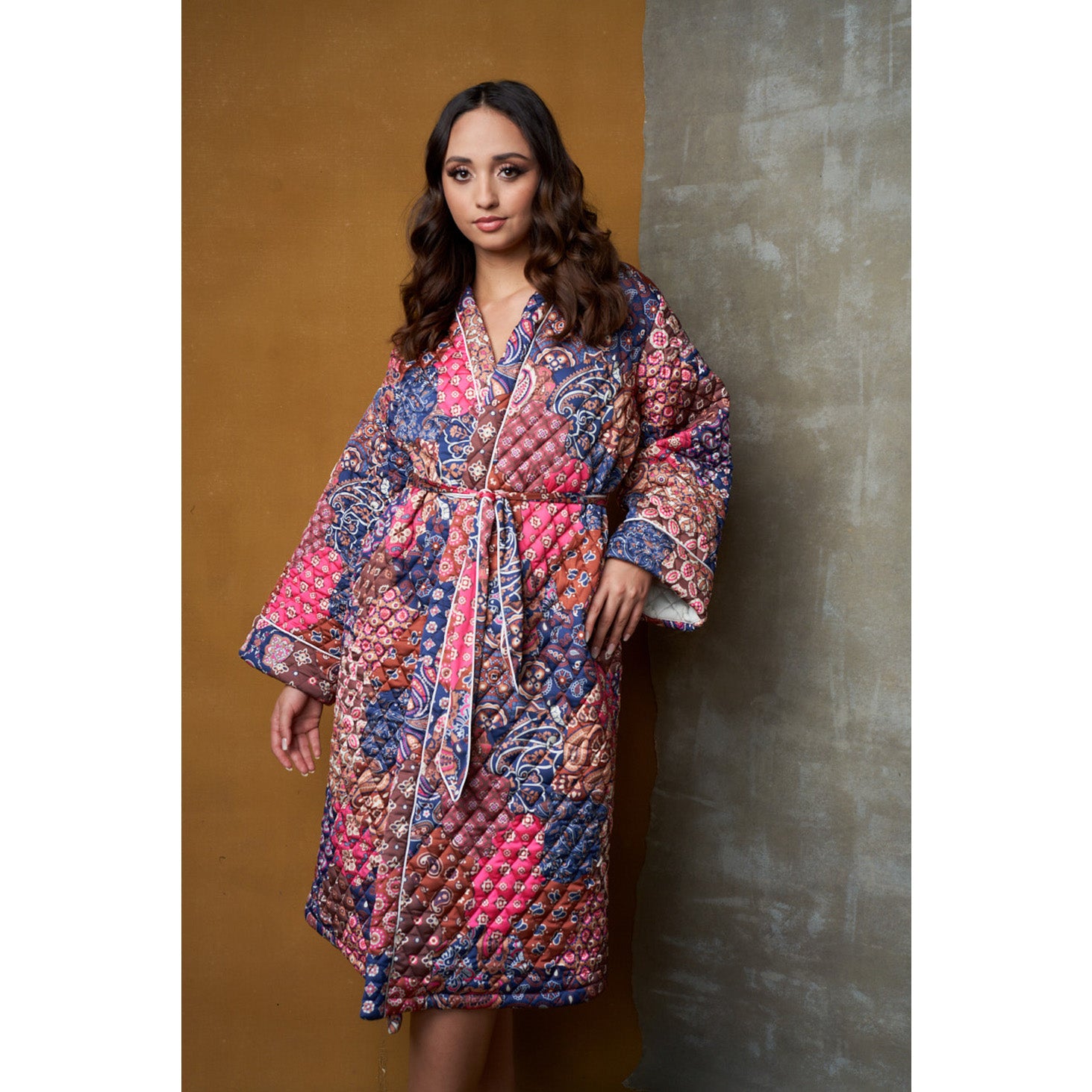 New Patchwork Midi Quilted Robe by Kilo Brava