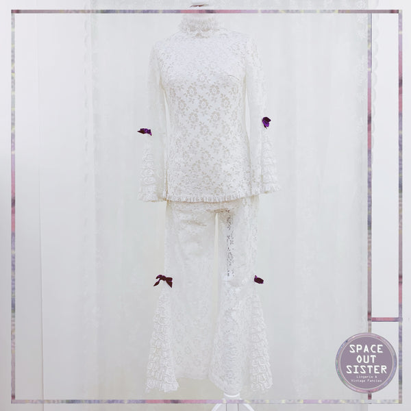 1960s Lace White Pyjama Set