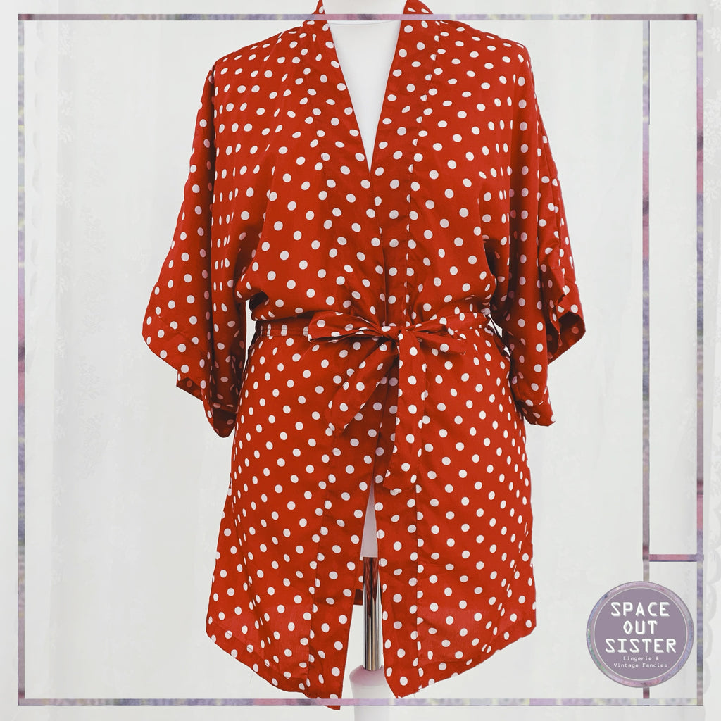 Shortie Red Robe Red Polka Dot Short Robe – Space Out Sister