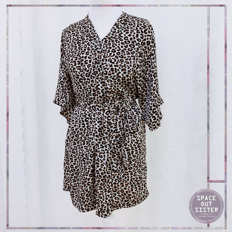 1990s Leopard Print Short Robe
