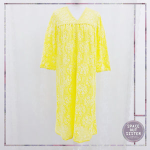 Vintage Lemon Yellow Cotton Nightdress